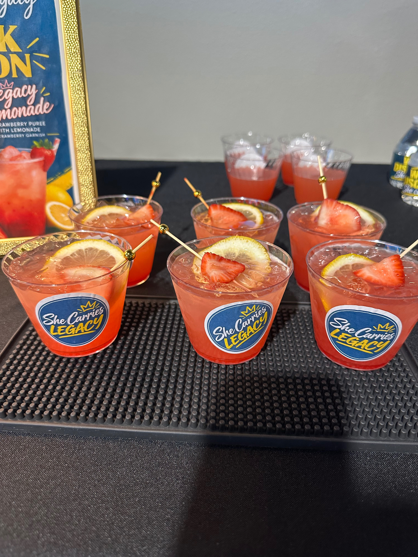 Strawberry lemonade mocktails served for a community celebration